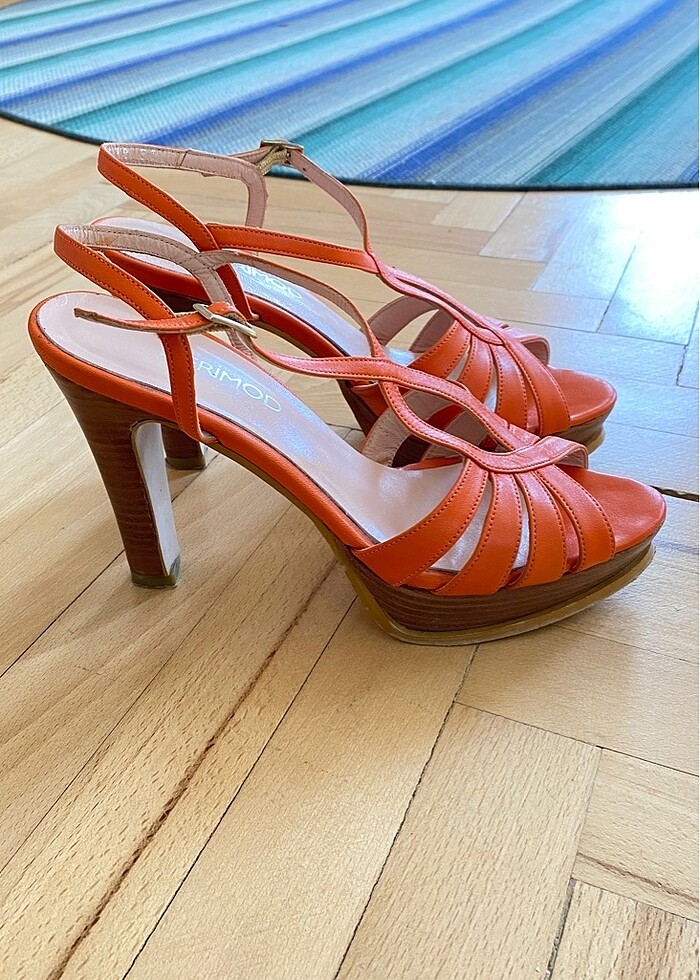 DERİMOD TOPUKLU DERİ SANDALET - Görsel 3