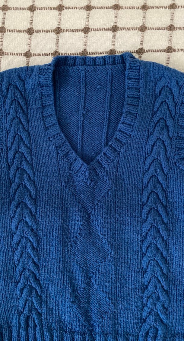 Erkek Çocuk Mavi V Yaka Triko Süveter - Görsel 2