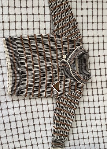 Erkek Çocuk Örgü Desenli Kahverengi Kazak - Görsel 4