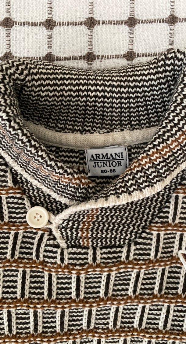 Erkek Çocuk Örgü Desenli Kahverengi Kazak - Görsel 2