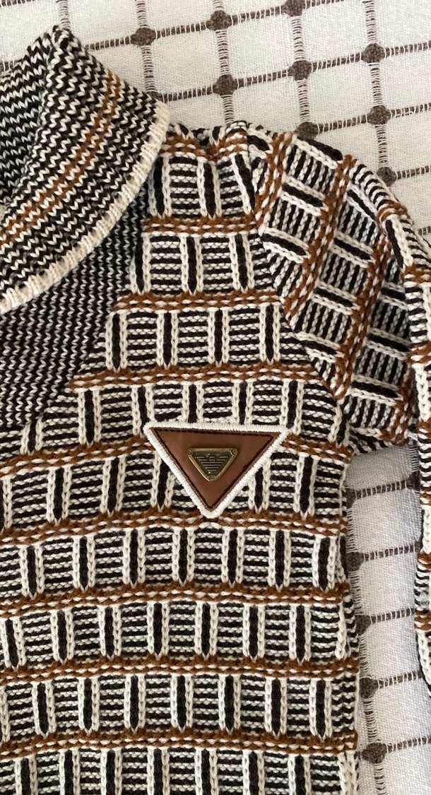 Erkek Çocuk Örgü Desenli Kahverengi Kazak - Görsel 3