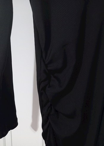 Tek Omuzlu Uzun Siyah Kadın Elbise - Görsel 2