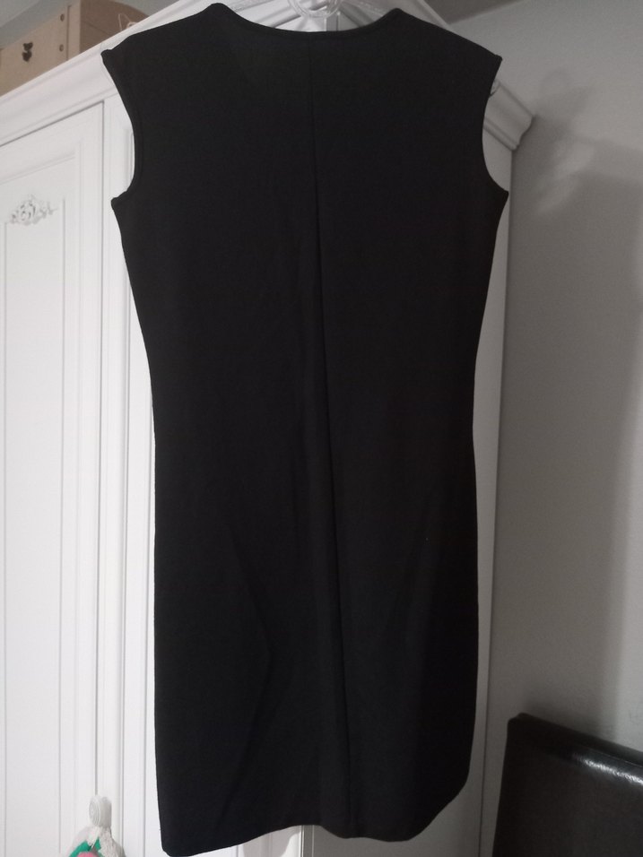 Siyah Payetli Kolsuz Midi Elbise - Görsel 2