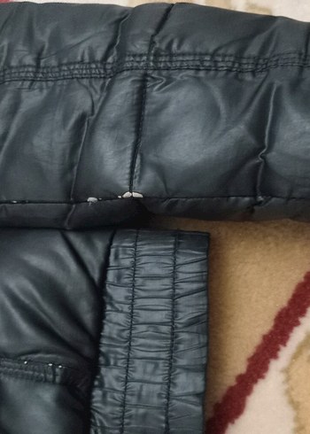 Loft marka Fermuarlı Siyah Deri Kadın Kışlık Ceket - Görsel 5