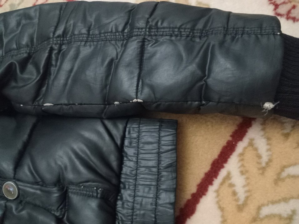 Loft marka Fermuarlı Siyah Deri Kadın Kışlık Ceket - Görsel 5