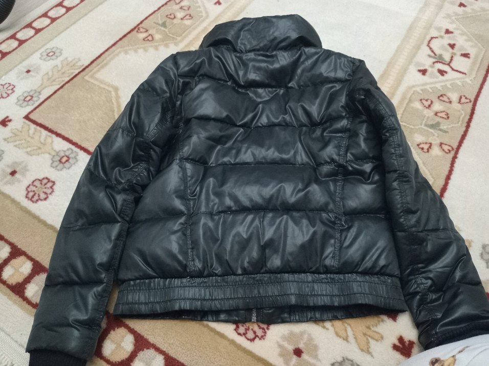 Loft marka Fermuarlı Siyah Deri Kadın Kışlık Ceket - Görsel 2