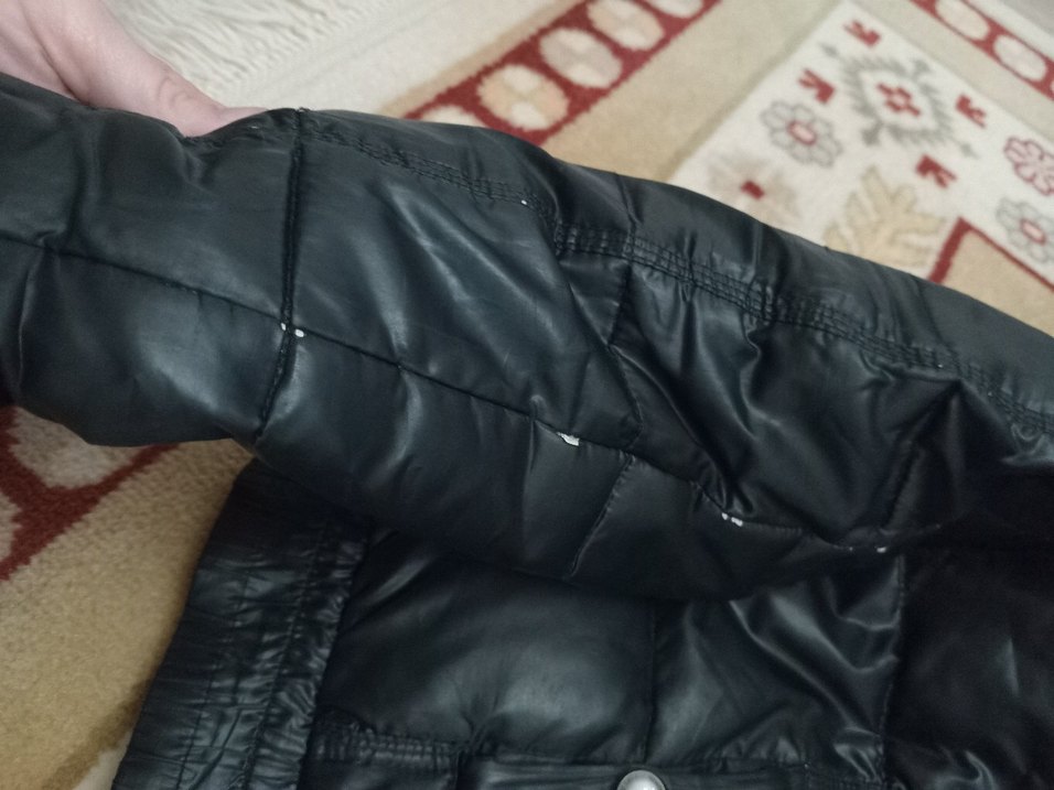 Loft marka Fermuarlı Siyah Deri Kadın Kışlık Ceket - Görsel 4