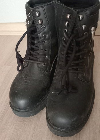 Siyah Deri Erkek Biker Botları - Görsel 2