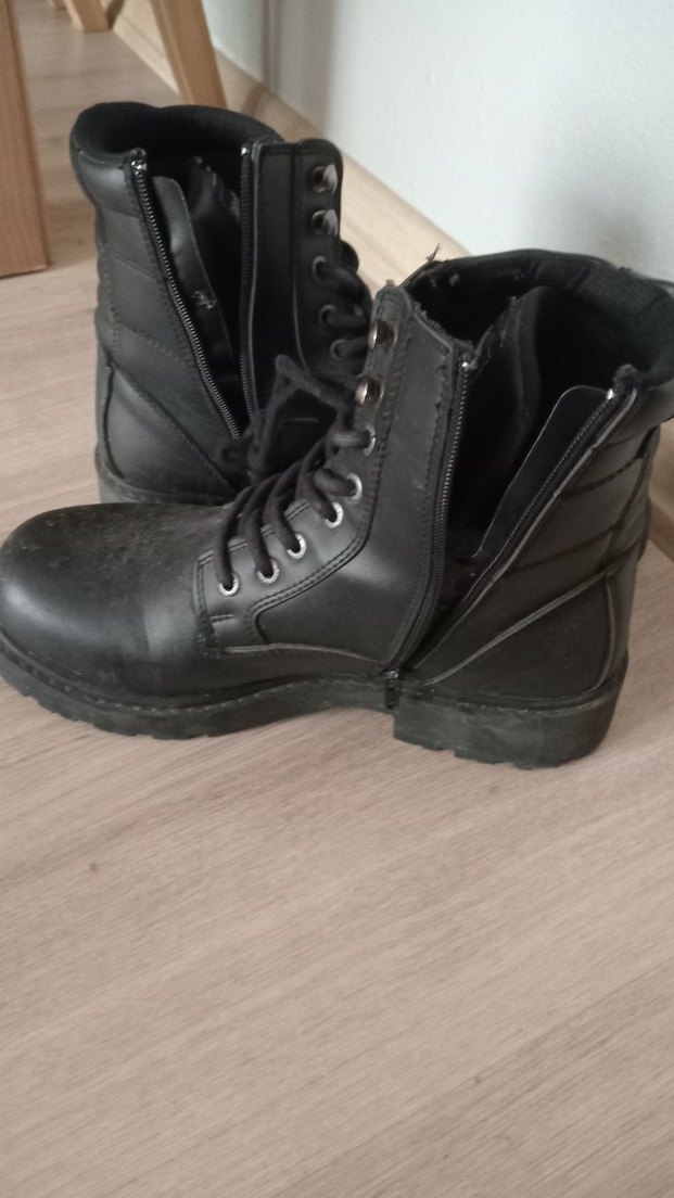 Siyah Deri Erkek Biker Botları - Görsel 4