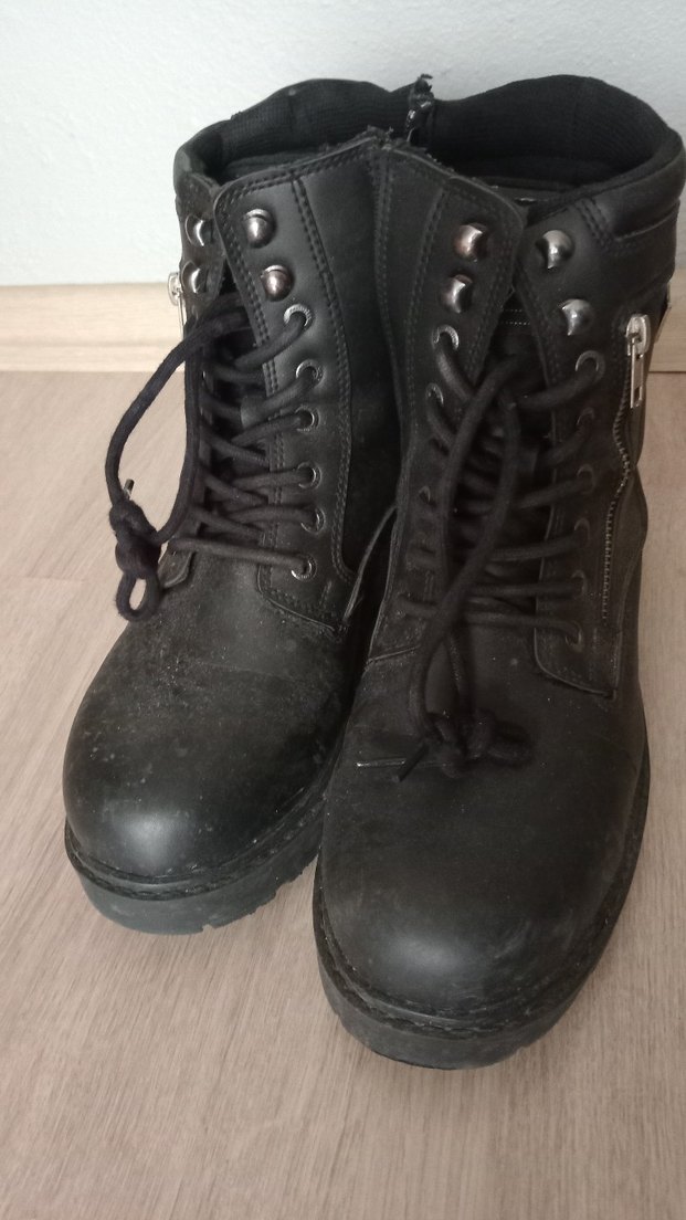 Siyah Deri Erkek Biker Botları - Görsel 2