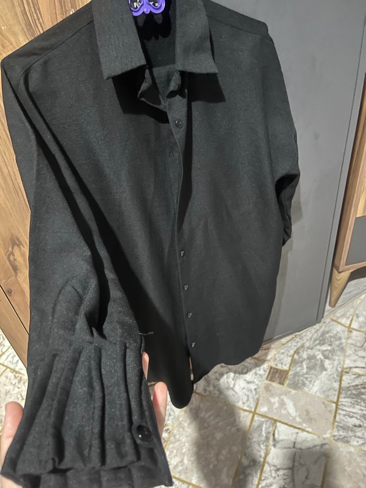 Siyah Düğmeli Kadın Gömlek takım - Görsel 4