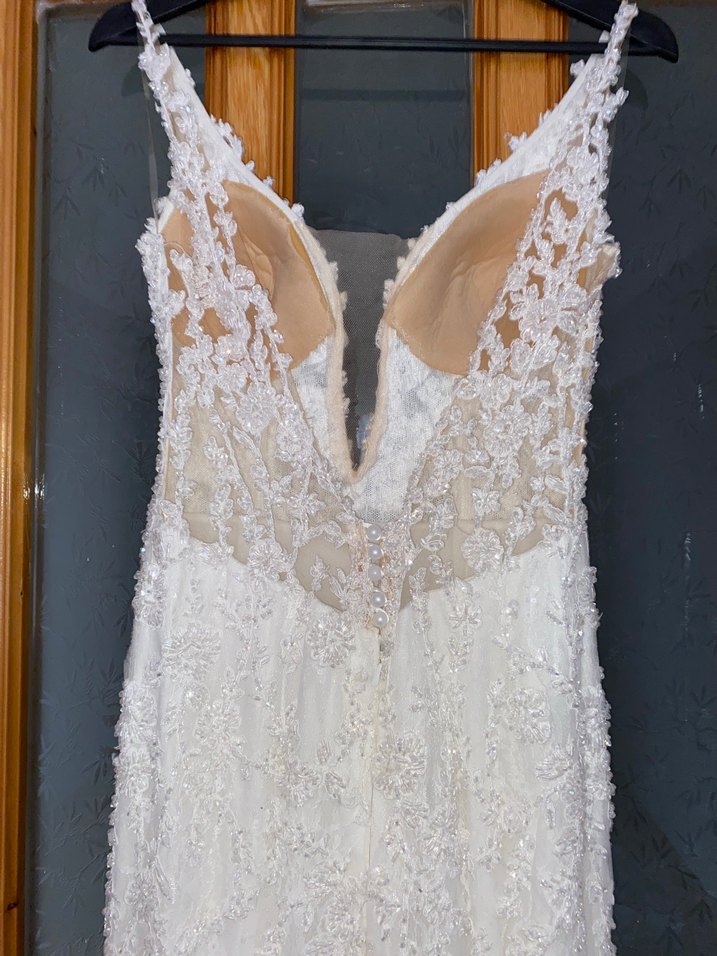 Straplez Beyaz A Kesim Uzun Gelinlik - Görsel 5