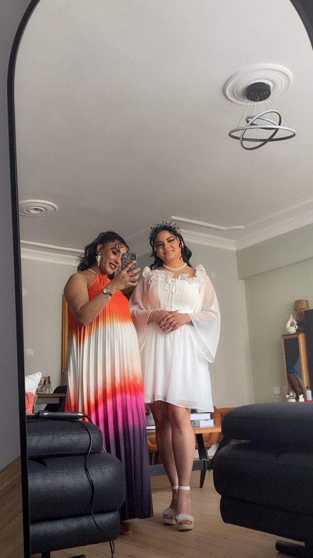 Askılı Piliseli Uzun Bohem Elbise - Görsel 3