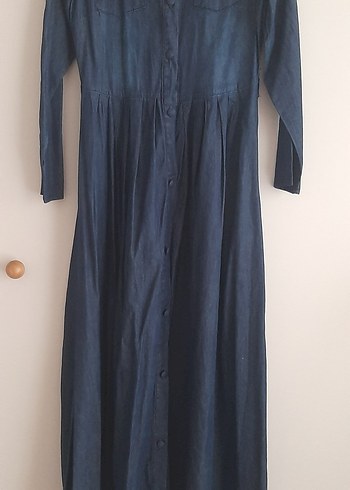 Kadın Lacivert Uzun Denim Elbise
