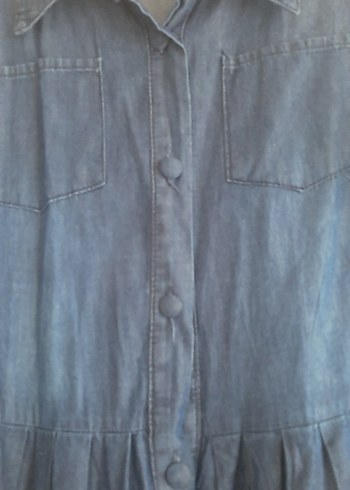 36 Beden Kadın Lacivert Uzun Denim Elbise