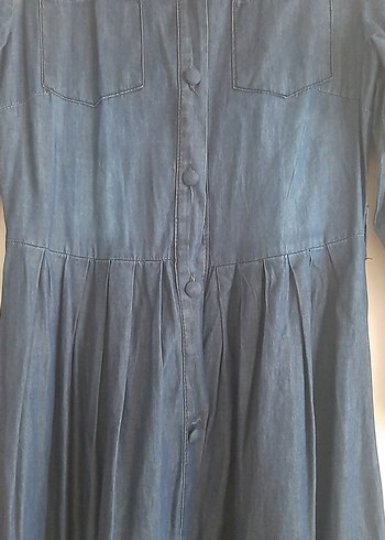 36 Beden lacivert Renk Kadın Lacivert Uzun Denim Elbise