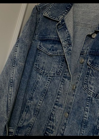 Zara Düğmeli Mavi Kadın Denim Ceket
