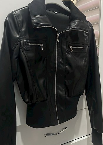 Gothic siyah deri ceket S BEDEN - Görsel 2