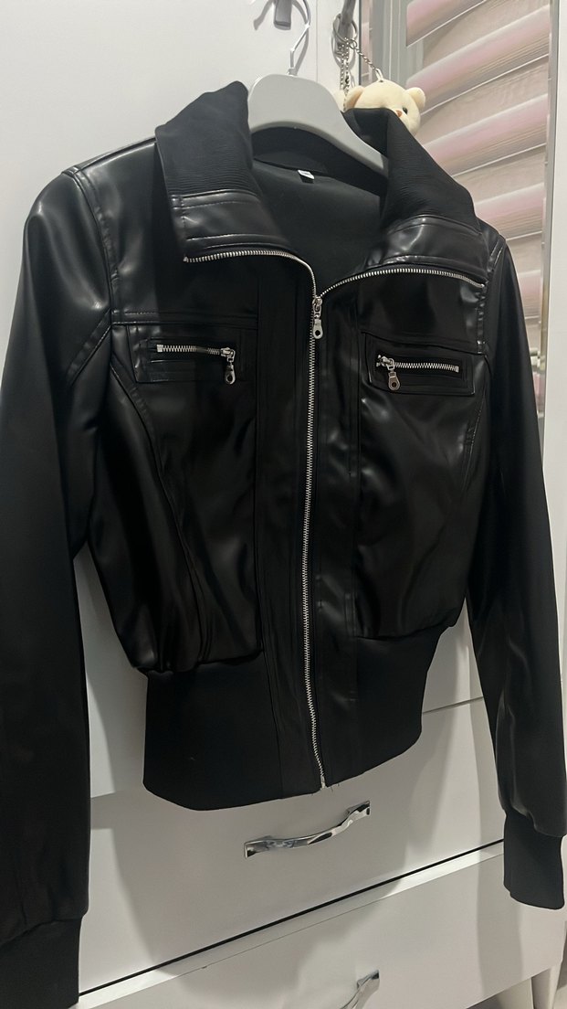 Gothic siyah deri ceket S BEDEN - Görsel 2