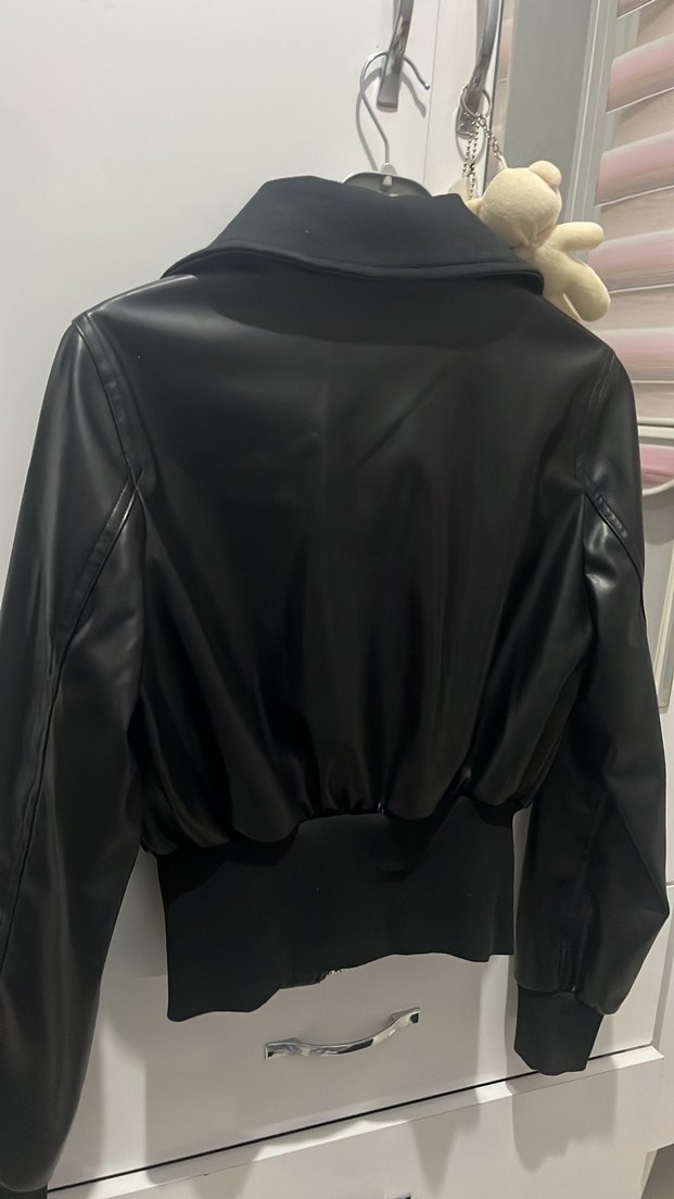Gothic siyah deri ceket S BEDEN - Görsel 3