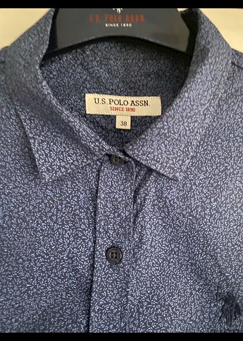 Uzun Kollu lacivert Desenli kadın Gömlek - Görsel 2