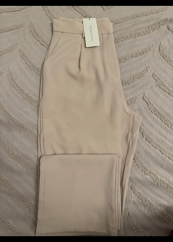 Trendyol Bej Kadın Keten Kumaş Pantolon - Görsel 2