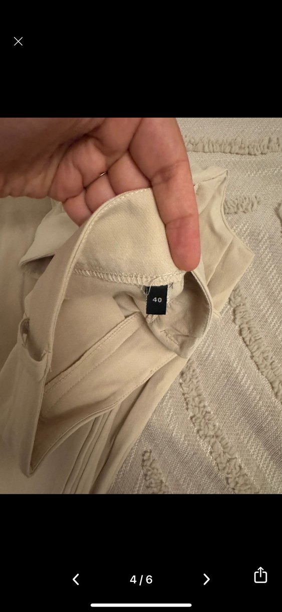 Trendyol Bej Kadın Keten Kumaş Pantolon - Görsel 3