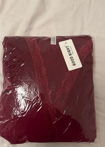 Bordo Uzun Kollu kadife Kadın Pijama Takımı - Görsel 4