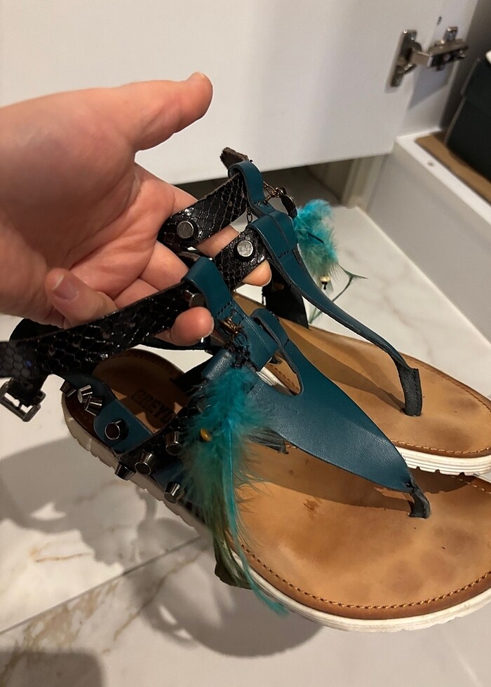 Greyder deri sandalet - Görsel 4