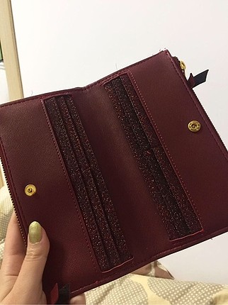 Mavi jeans bordo cüzdan