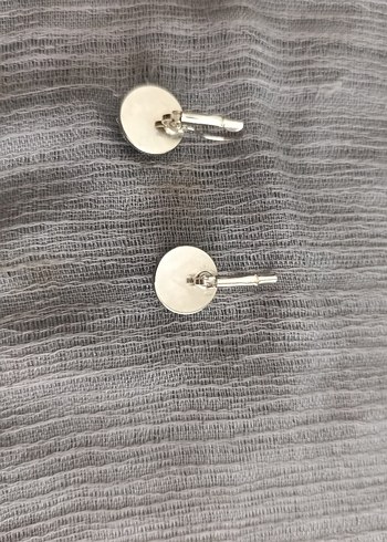 Beden mavi Renk El Yapımı Yaşayan Mavi Vintage Epoksi Düğmeli Küpeler