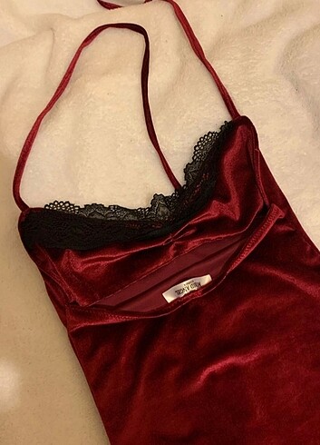 38 Beden Bordo Kadife Mini Elbise