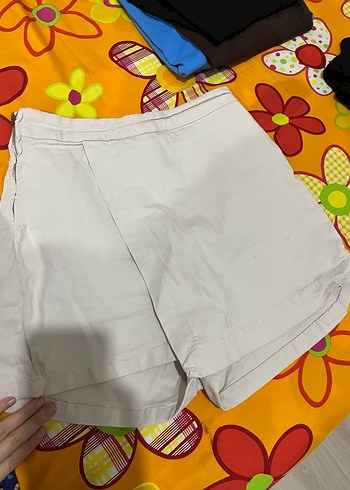 Kadın Beyaz Mini Pamuklu Şort - Görsel 2