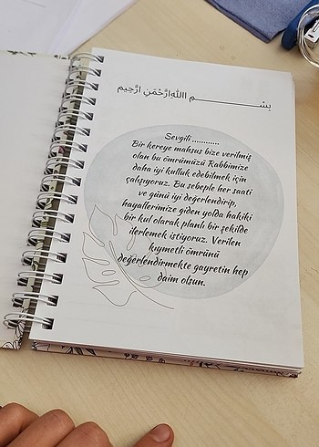 irsadi not Bej Çiçek Desenli İslami Planlayıcı Defter