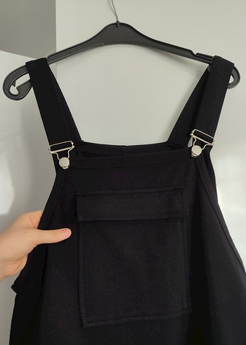 siyah mini Salopet tulum - Görsel 3