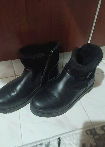 Siyah Deri Kürklü Kadın Botları - Görsel 3