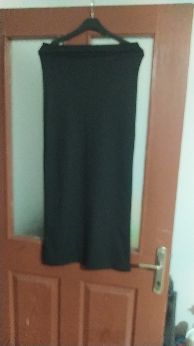 Drapeli Siyah Uzun Kadın Etek - Görsel 2