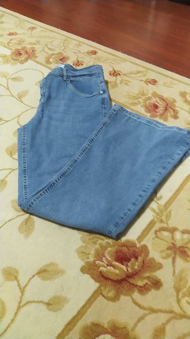 Düğmeli Mavi Denim Kadın Bol Kesim Jean - Görsel 3
