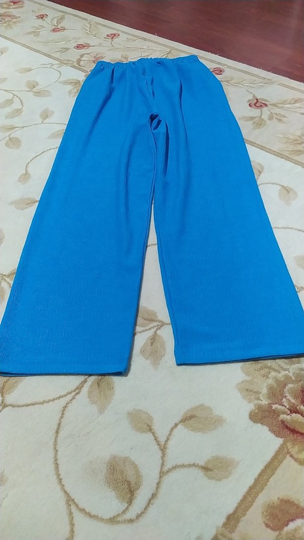 Mavi Kadın Midi Robe, Uzun Kollu, Rahat Kesim Kimono - Görsel 4