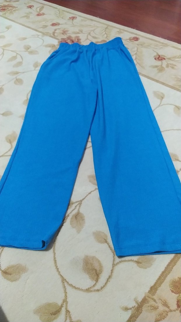 Mavi Kadın Midi Robe, Uzun Kollu, Rahat Kesim Kimono - Görsel 3