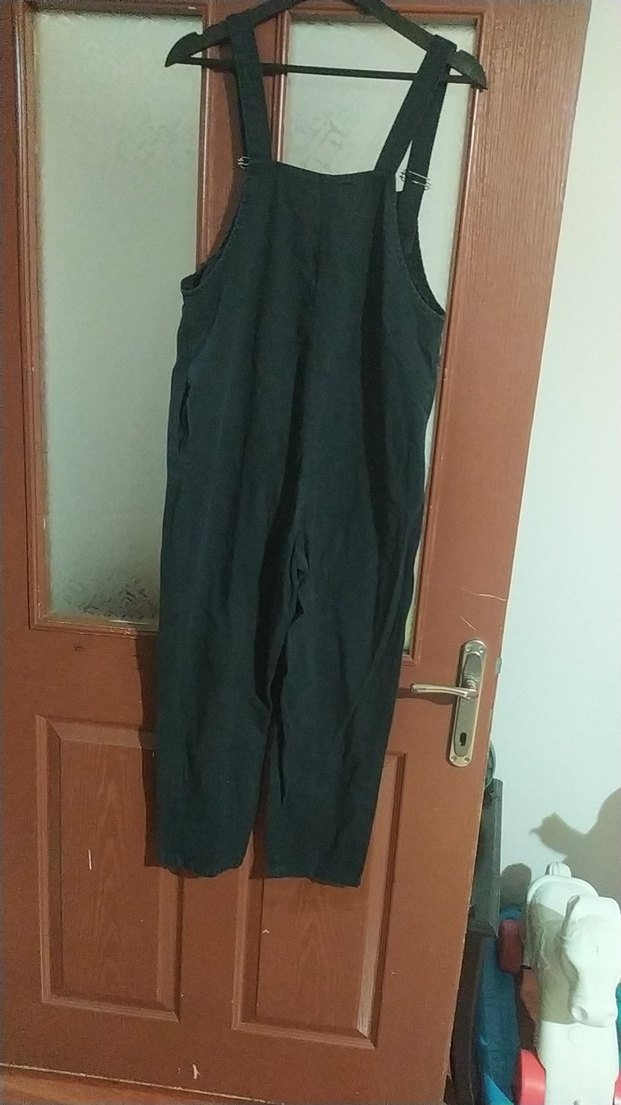 Siyah Kadın Denim Askılı Tulum - Görsel 2