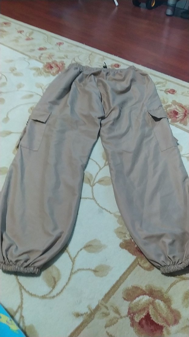 Kadın Açık Kahverengi Kemerli Rahat Kumaş Paraşüt Pantolon - Görsel 2