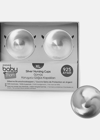 BABY&MOM XL Gümüş Koruyucu Göğüs Kapakları - Görsel 2