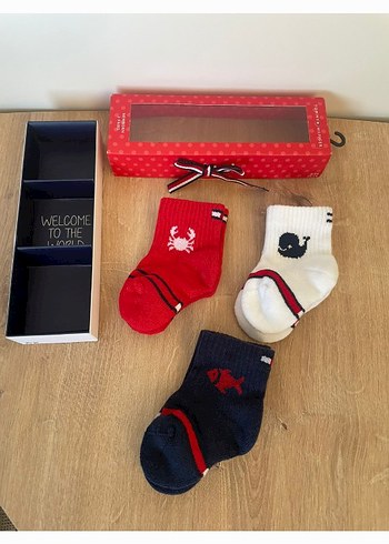 Desenli Çorap 3'lü Tommy Hilfiger - Görsel 2