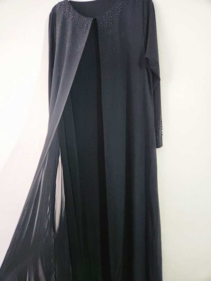 Siyah Uzun Kollu Salaş Elbise - Görsel 2