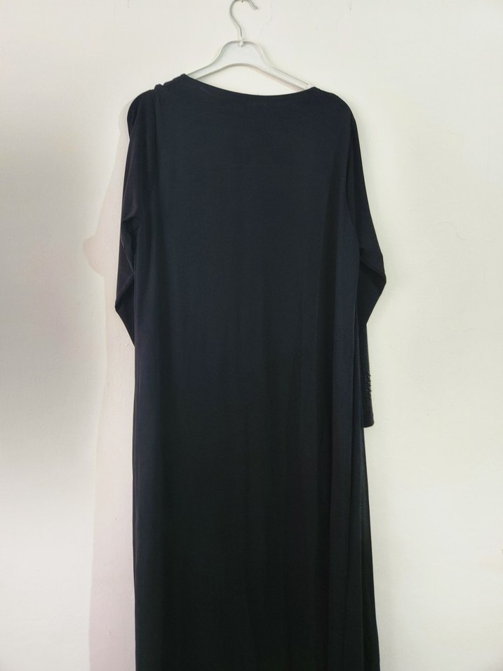 Siyah Uzun Kollu Salaş Elbise - Görsel 5