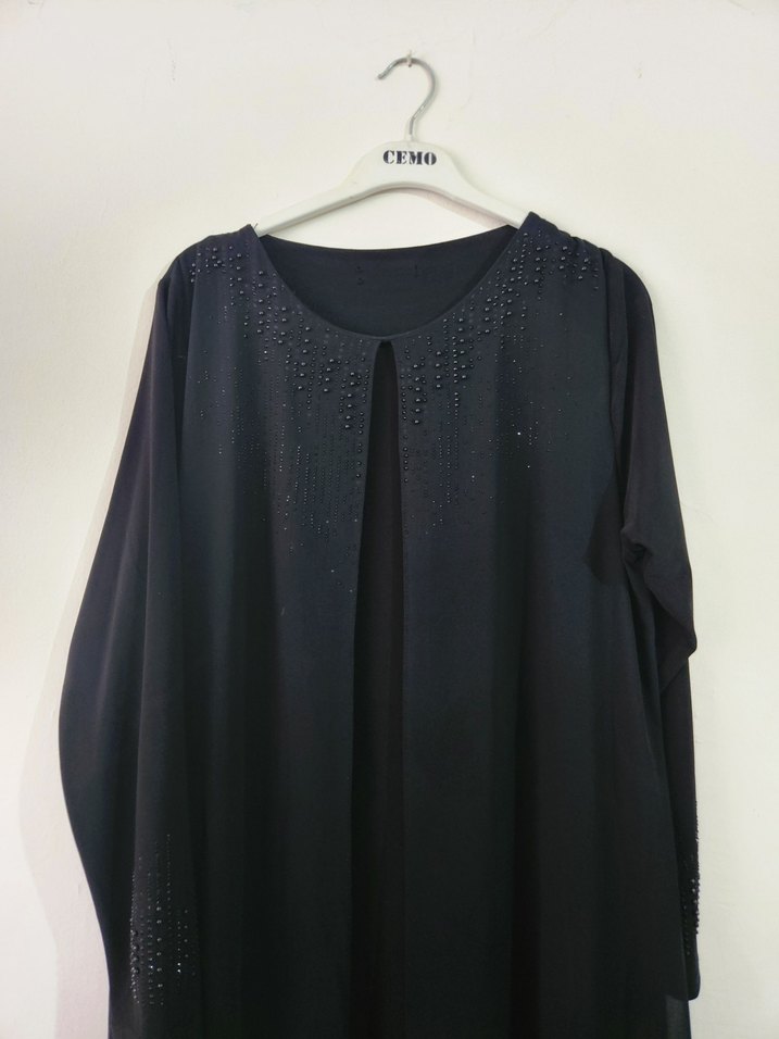 Siyah Uzun Kollu Salaş Elbise - Görsel 4