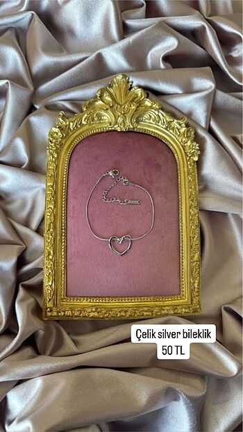 Çelik Silver kalpli bileklik