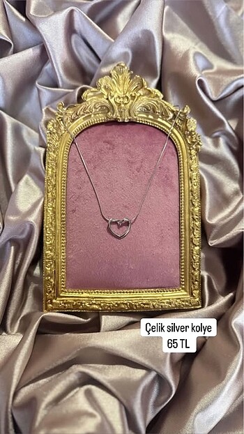 Çelik Silver kalpli kolye