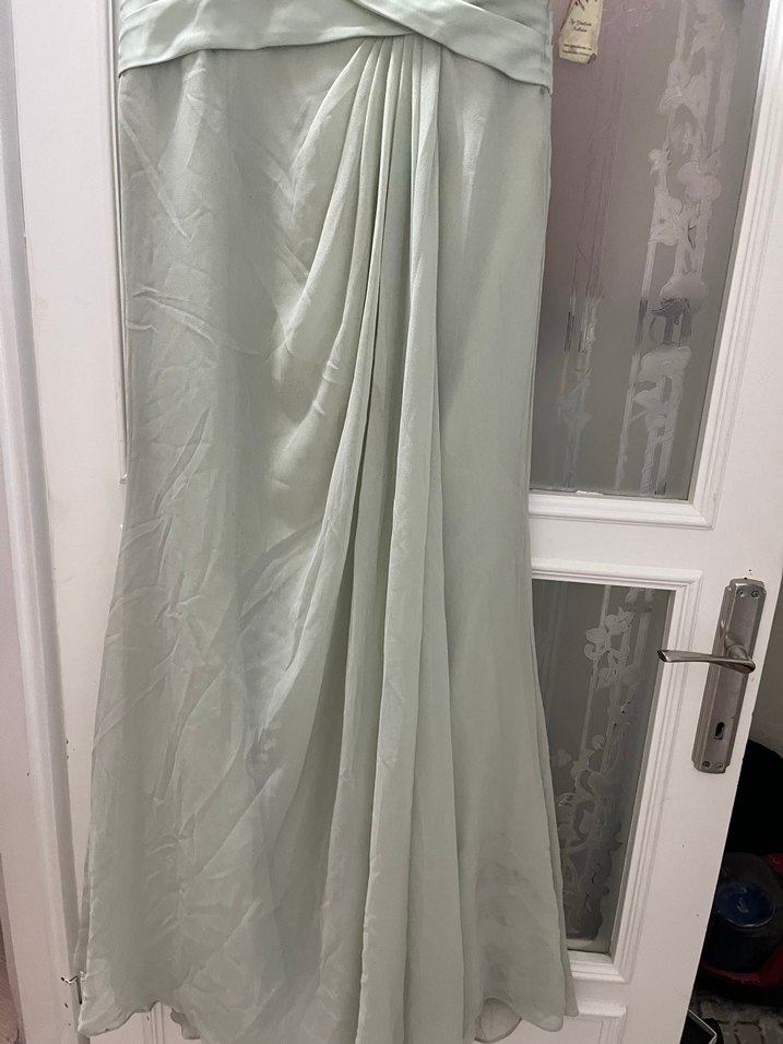 Drapeli Straplez Uzun Kadın Abiye Elbise - Görsel 3